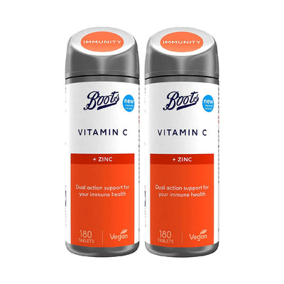 Boots Vitamin C and Zinc Tablets 2 x 180 Pack