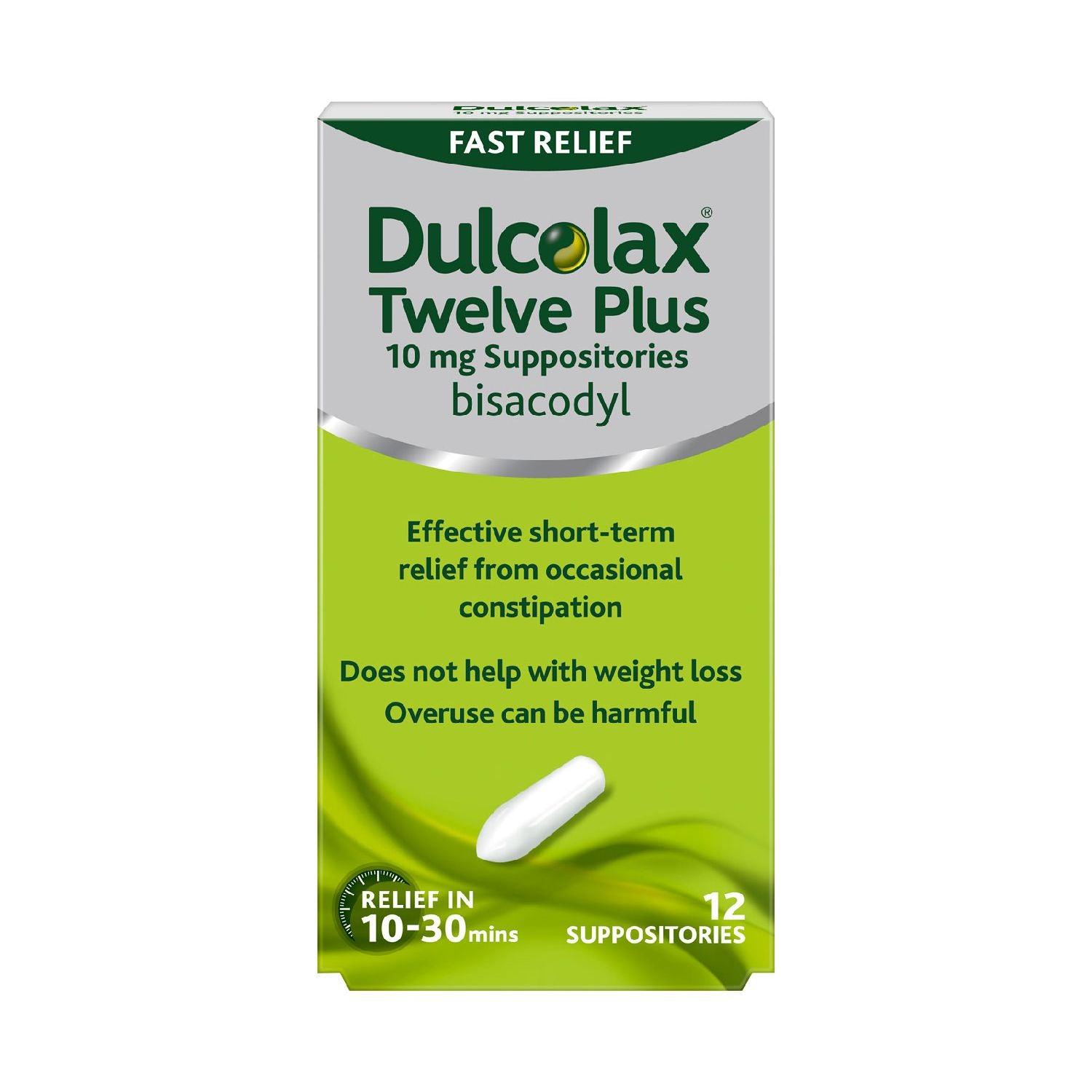 Dulcolax 10mg suppositories pack of 12, UK version