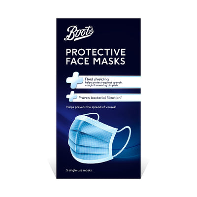 Boots beskyttende ansiktsmasker type IIR engangs 5-pakning