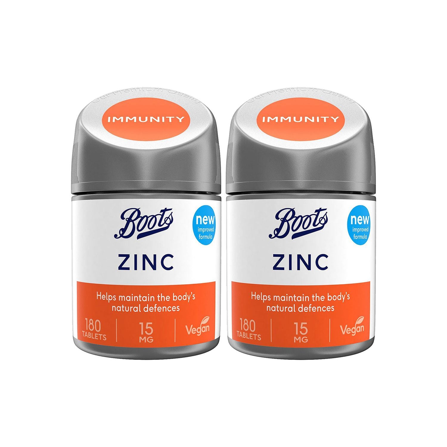 Boots Zinc 15mg supplement bundle of 360 tablets, UK version