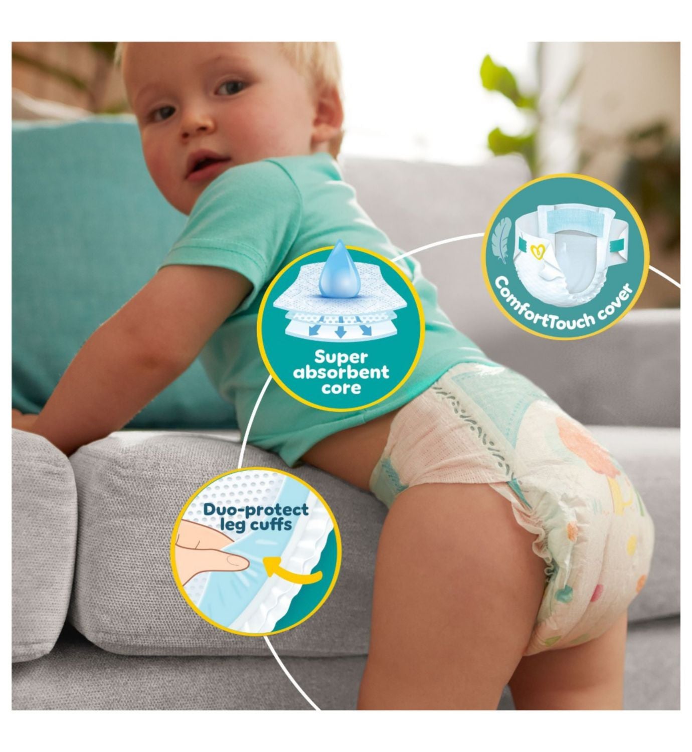 Pampers Baby-Dry size 8 nappies 17kg+ - British product