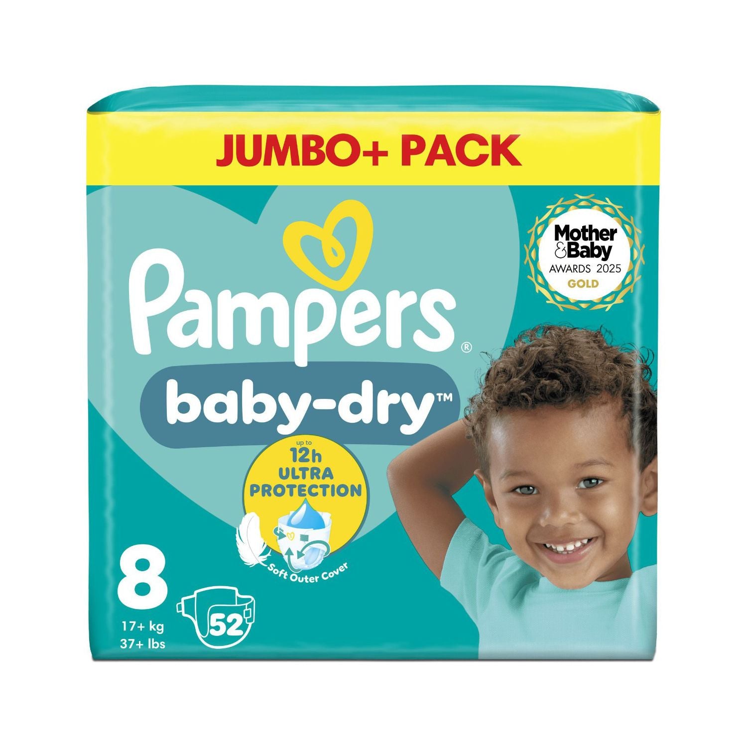 Pampers Baby-Dry size 8 nappies 52 pack, UK version