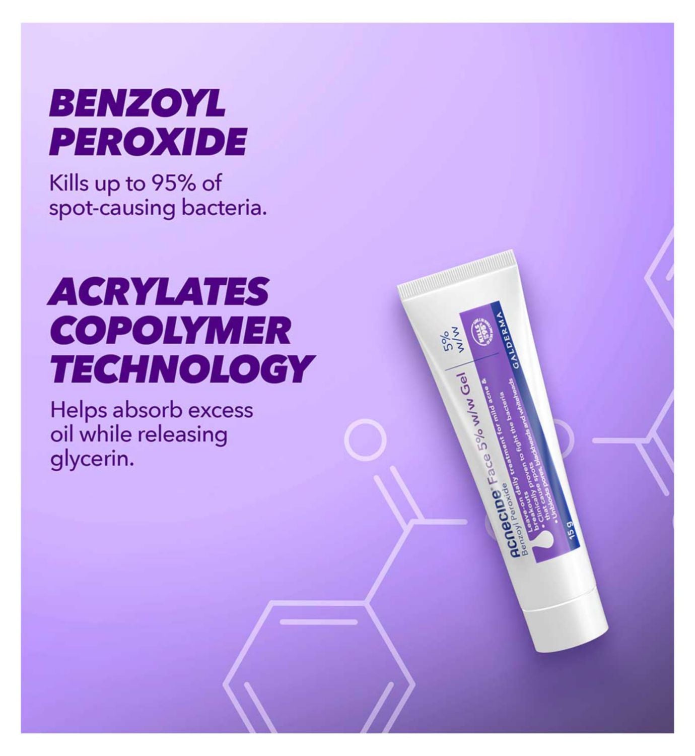 Acnecide face gel 5% w/w 15g, UK version