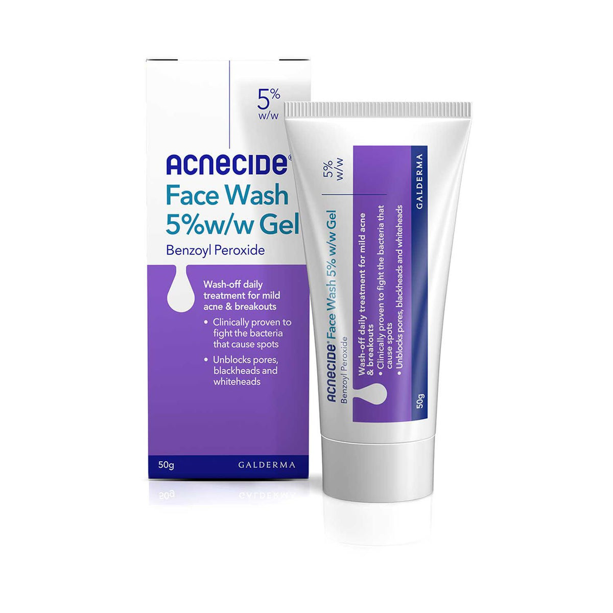 Acnecide medicated face wash 5% w/w gel 50g, UK version