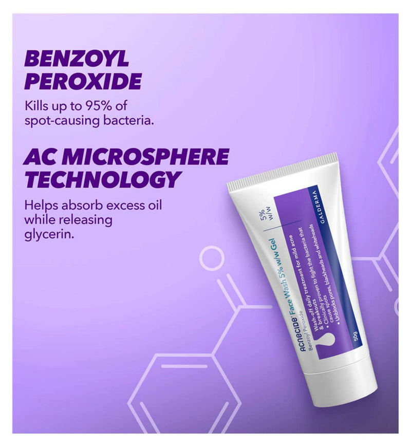 Acnecide medicated face wash 5% w/w gel 50g, UK version