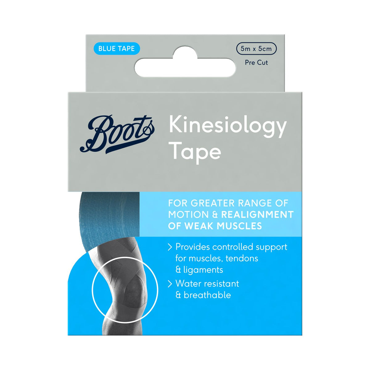 Boots kinesiology tape blue 5cm x 5m - British product