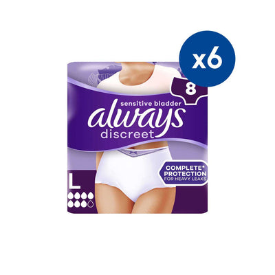 Boots Always Discreet Incontinence Underwear Plus Large (6 Drop) - 48 Pants- Buy online at McGrocer