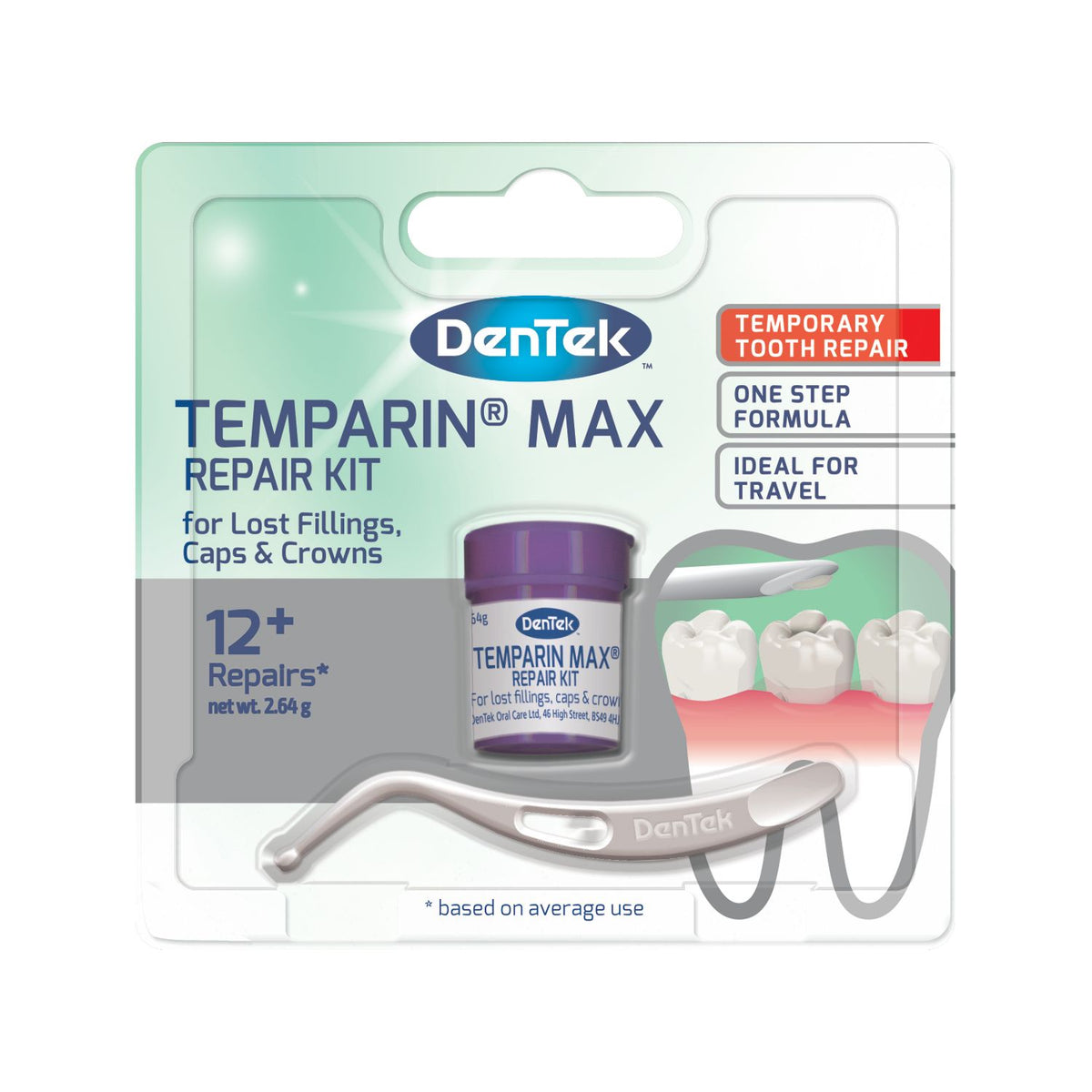 DenTek Temparin Max dental repair kit 2.64g, UK version