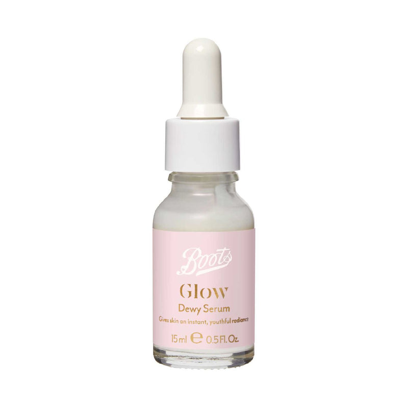 Boots Glow Dewy ansiktsserumflaske 15ml - britisk produkt