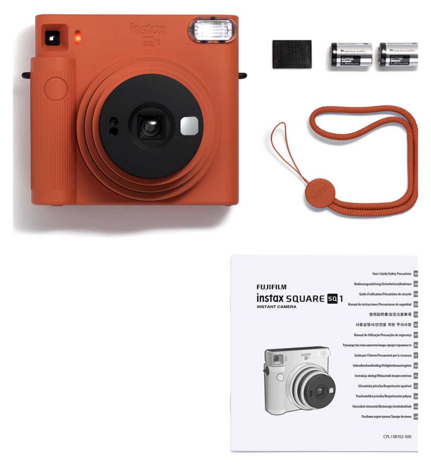 Fujifilm Instax SQ1 instant camera terracotta orange, imported from the UK