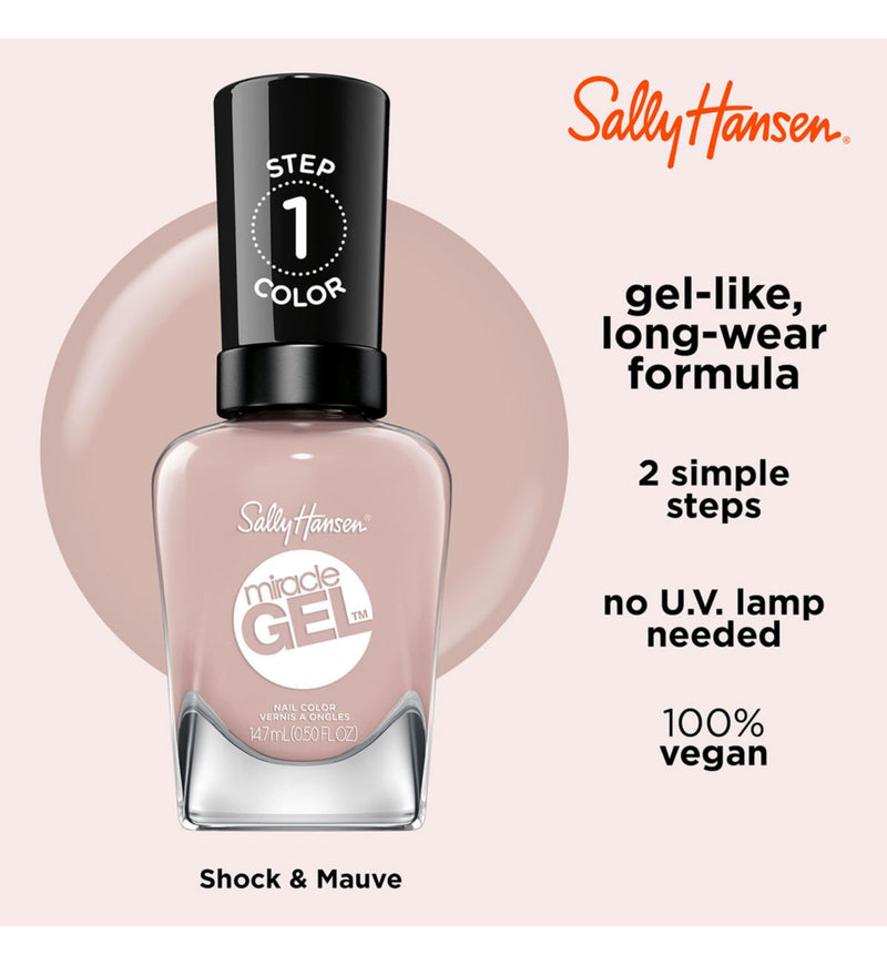 Sally Hansen Miracle Gel nail polish Shock & Mauve 14.7ml - British product