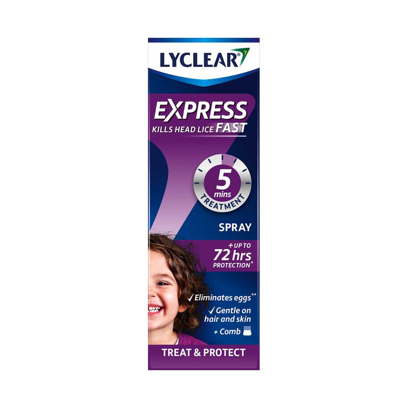 Lyclear head lice spray Express Treat & Protect 100ml, imported from the UK