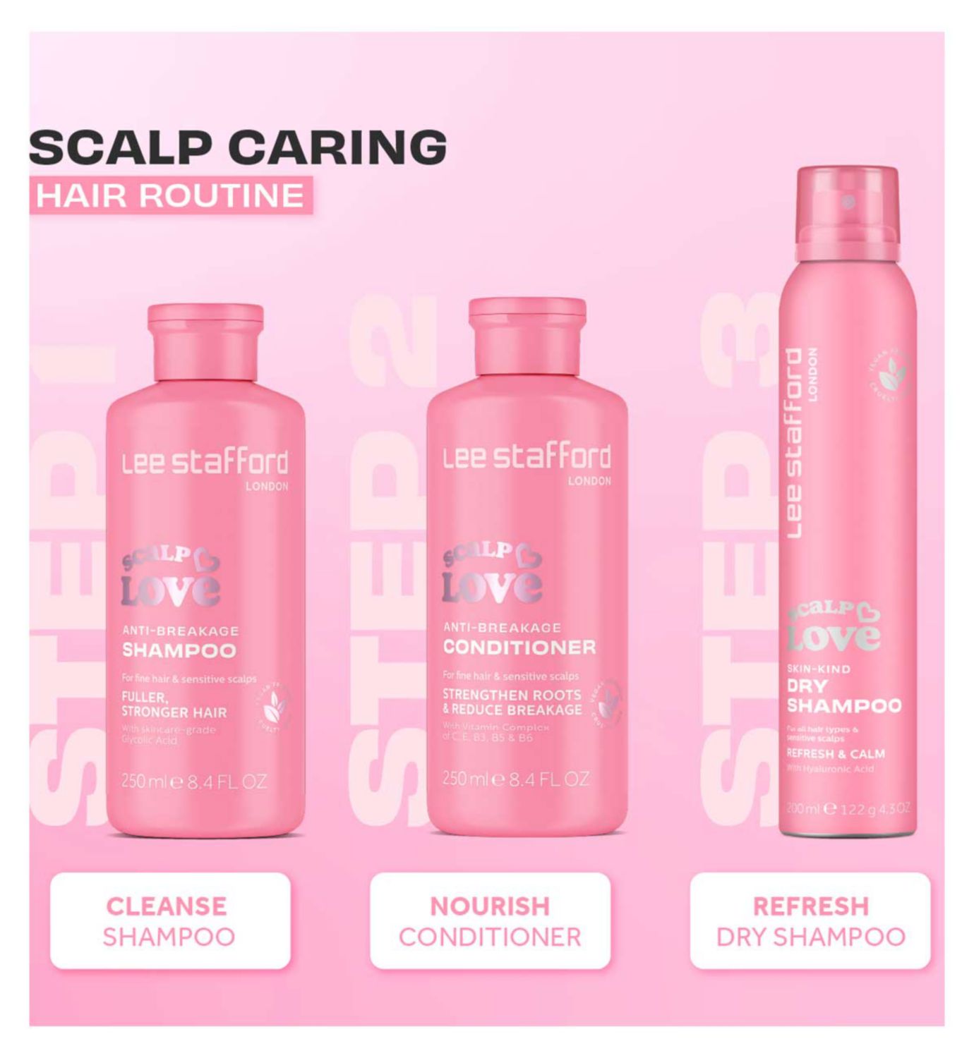 Lee Stafford Scalp Love dry shampoo 200ml, imported from the UK