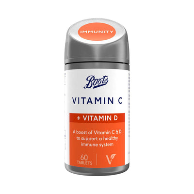 Boots Boots Vitamin C + Vitamin D Immununterstützung Nahrungsergänzungsmittel 60 Tabletten – Online bei McGrocer kaufen