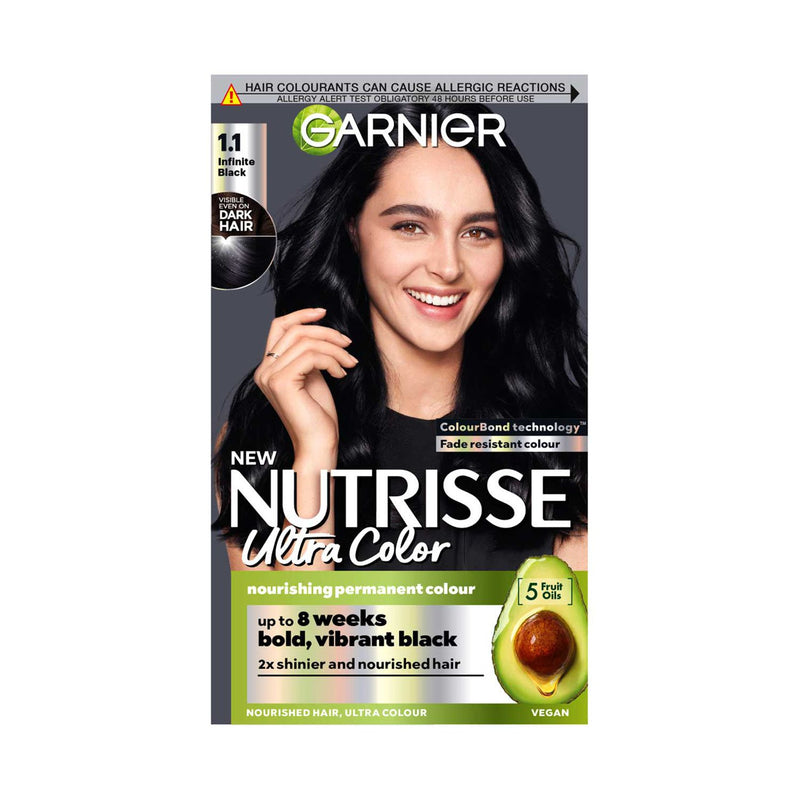 Garnier hair dye 1.10 Infinite Black (British brand)