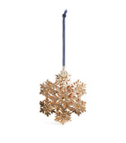 Harrods snowflake tree decoration polished metallic 11cm, imported from the UK