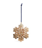 Harrods snowflake tree decoration polished metallic 11cm, imported from the UK