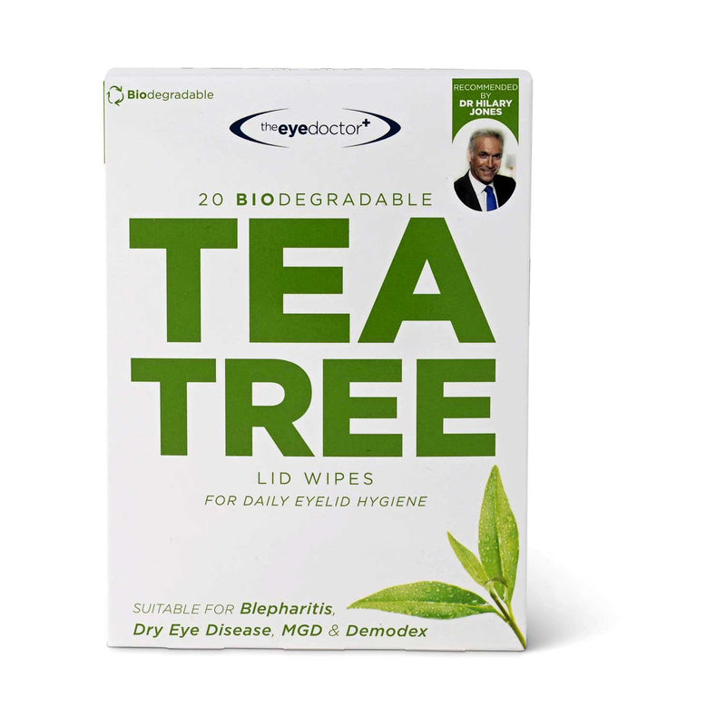 The Eye Doctor tea tree eyelid wipes 20 pack - British product
