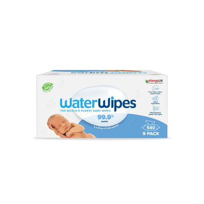 Boots WaterWipes Original Plastic Free Baby Wipes 9pk (540 wipes)- Buy online at McGrocer