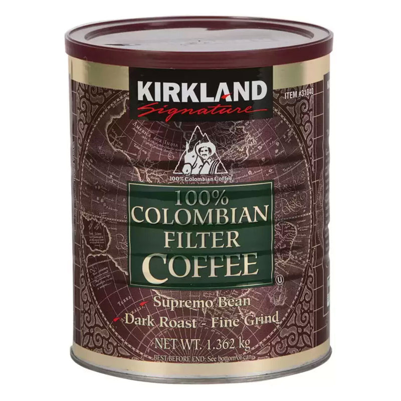 Kirkland Signature 100% Colombian ground filter coffee 1.362kg, UK version