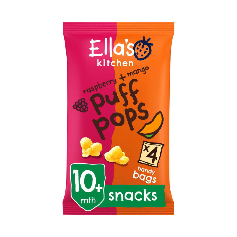 Ella's Kitchen raspberry mango puff pops multipack 4x9g, UK version
