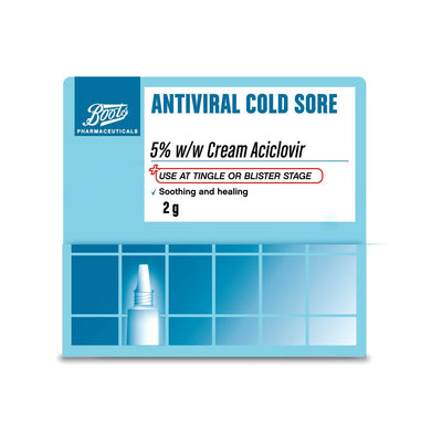 Boots Boots Antiviral Cold Sore 5% w/w Cream 2g- Buy online at McGrocer