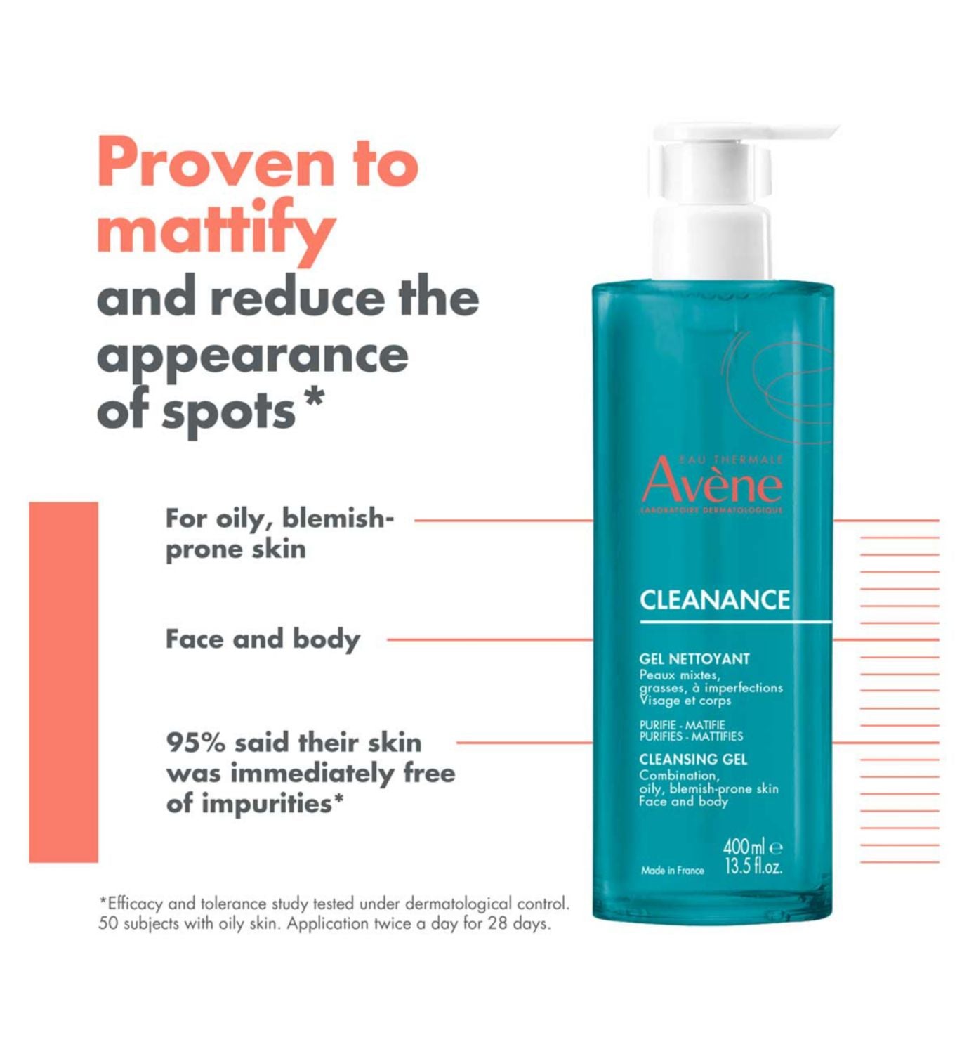 Avène Cleanance Cleansing Gel Oily Blemish-Prone Skin 400ml - British product