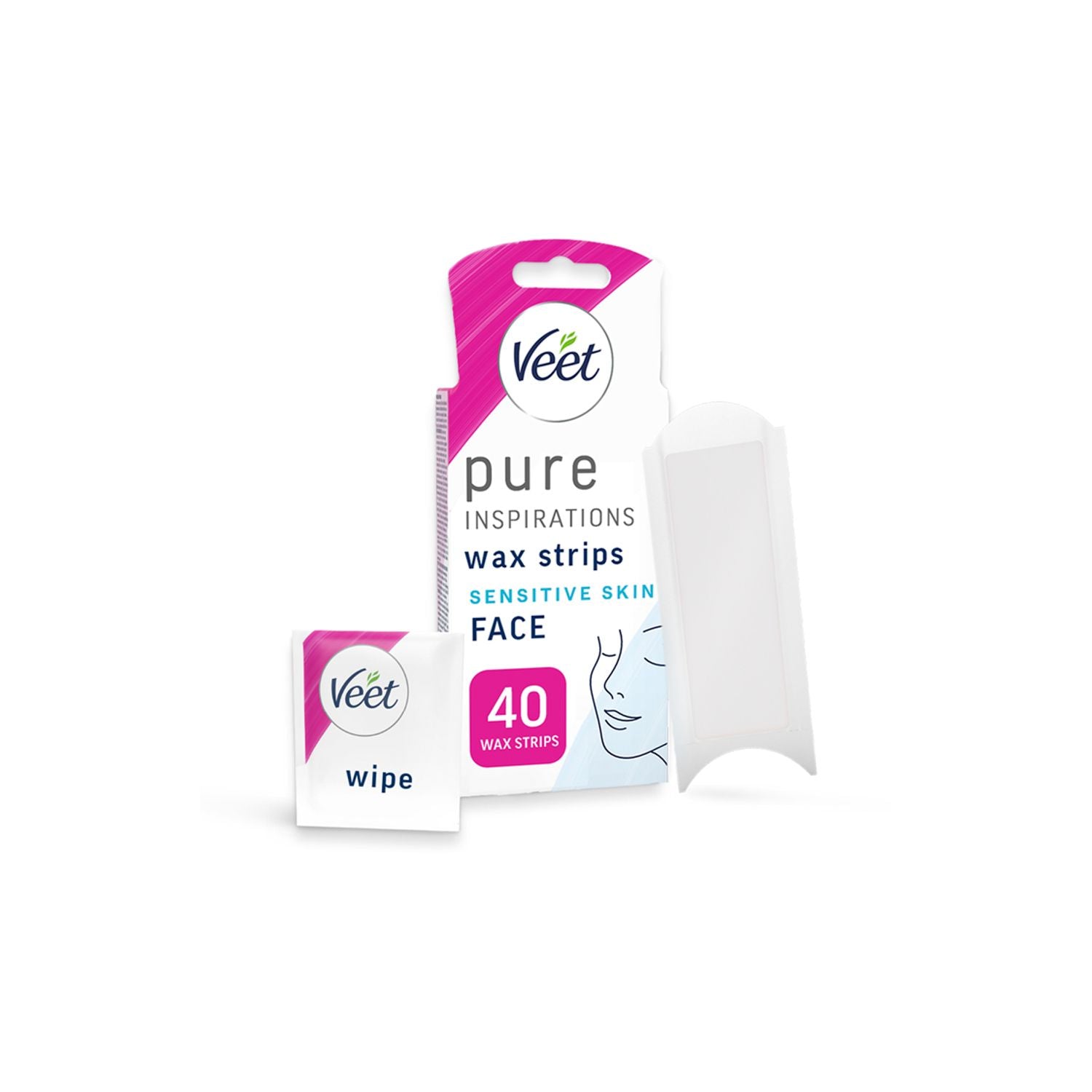 Veet Pure Inspirations wax strips for sensitive skin 40s, UK version