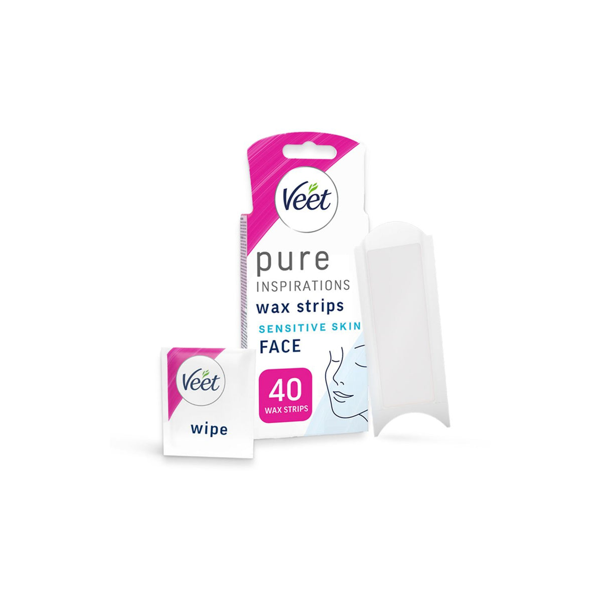 Veet Pure Inspirations wax strips for sensitive skin 40s, UK version