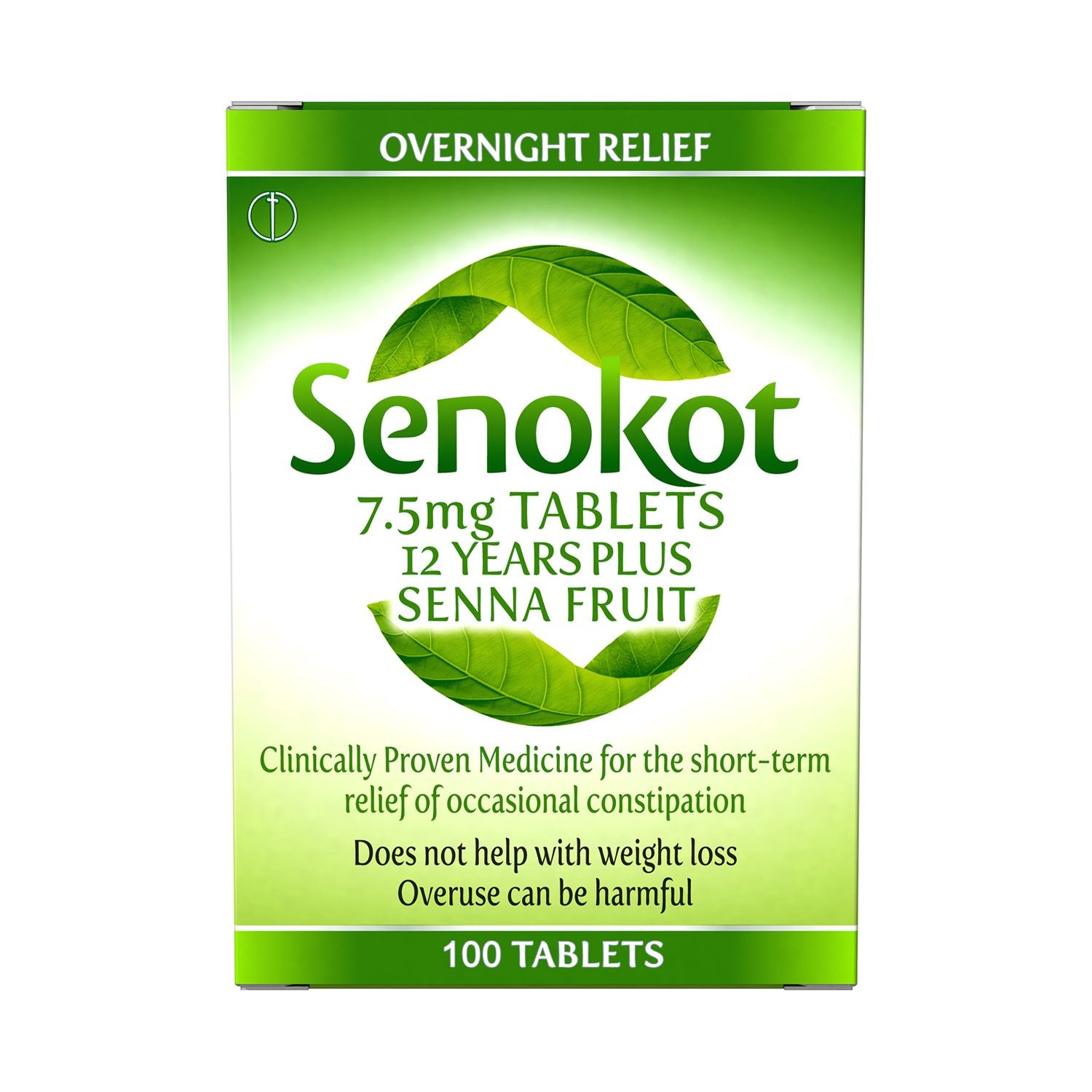 Senokot laxative tablets 7.5mg 100 tablets (British brand)