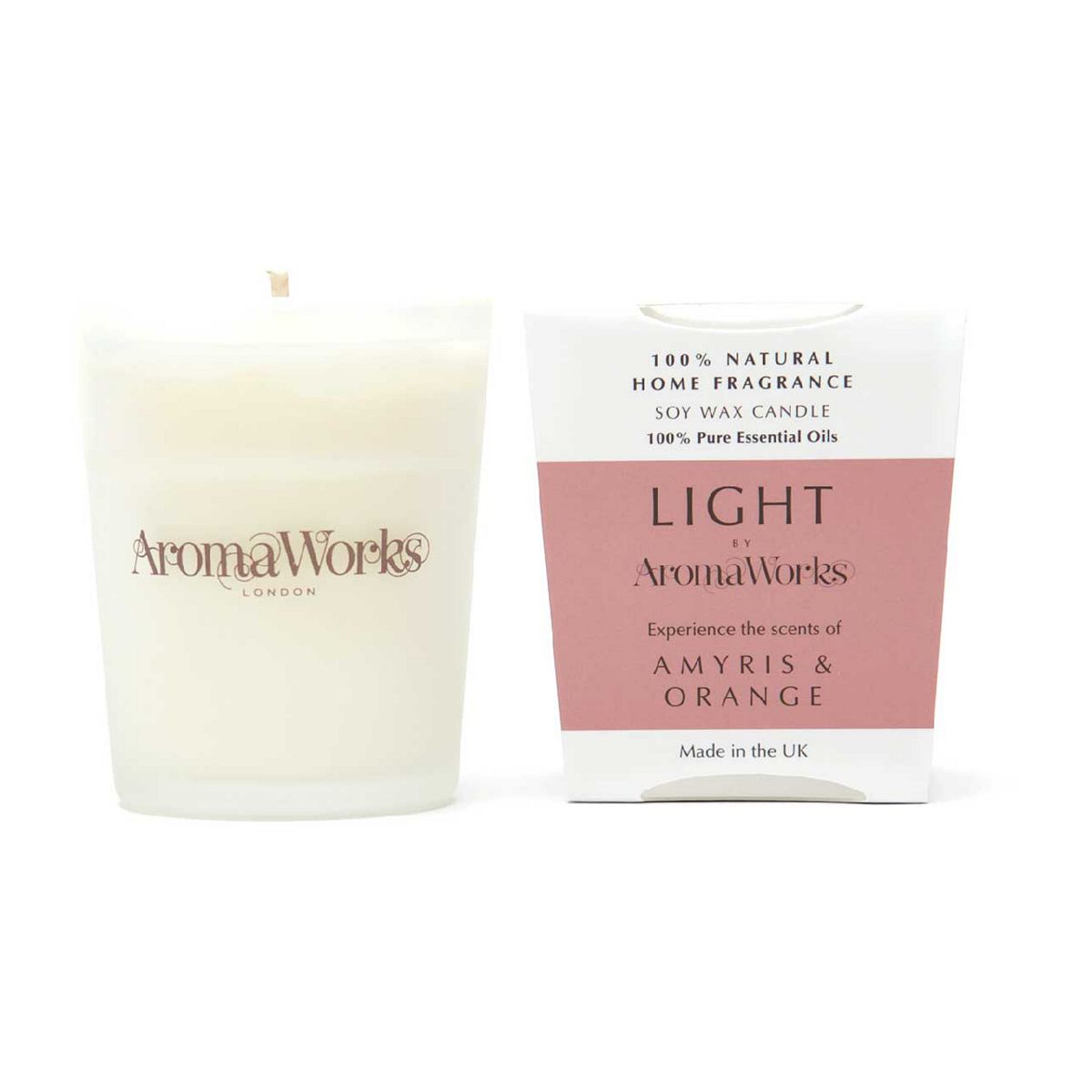 AromaWorks London Light Range - Amyris & Orange 10cl Candle GOODS Boots   