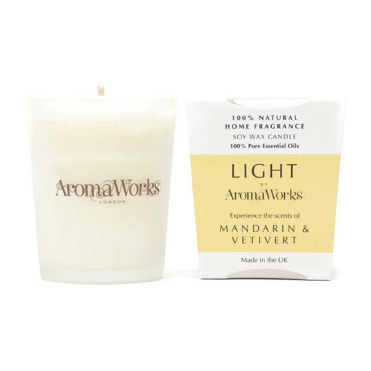 AromaWorks London Light Range - Mandarin & Vetivert 10cl Candle GOODS Boots   