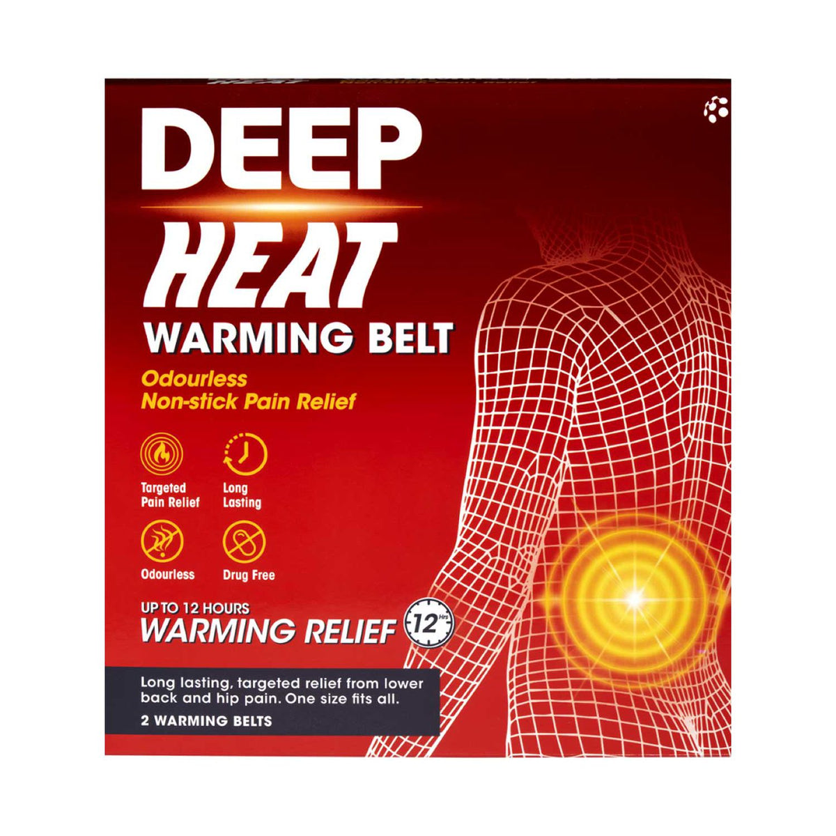 Deep Heat warming belt 2 pack (British brand)