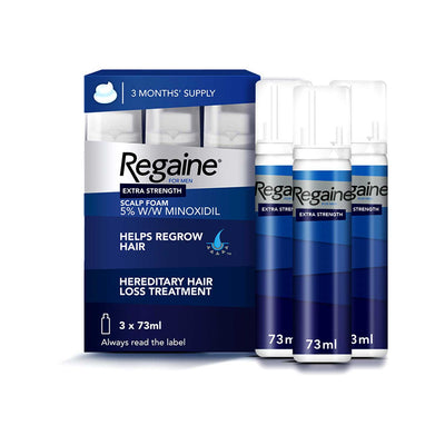 Boots Regaine for Men Extra Strength Scalp Foam 5% w/w Cutaneous Foam - 3 Months Supply- Buy online at McGrocer