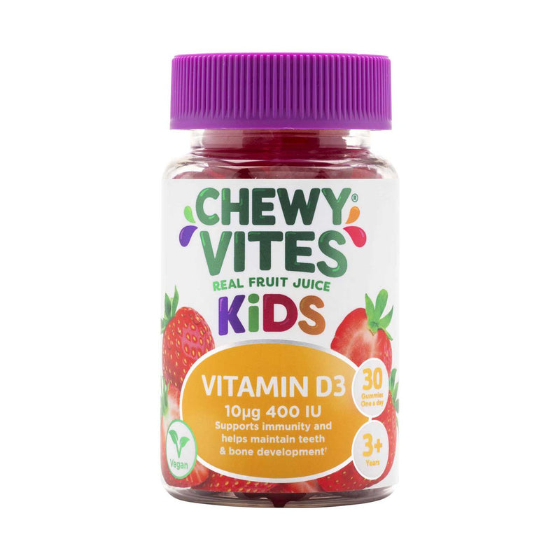 Kids Vitamin D Gummies 30 Count Vegan Fruit Pectin Based, UK version