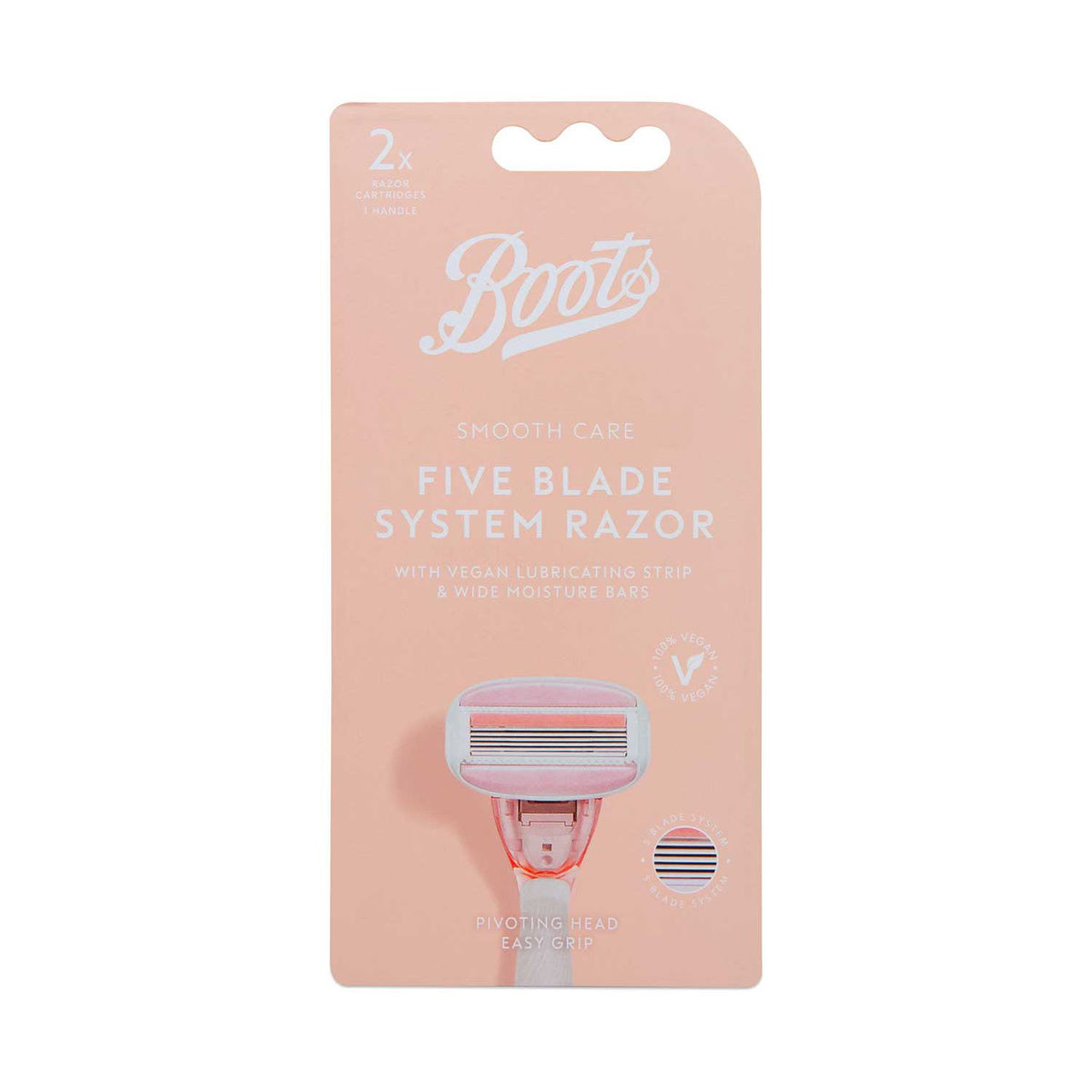 Boots Smooth Care 5 blade razor handle and 2 refills (British brand)
