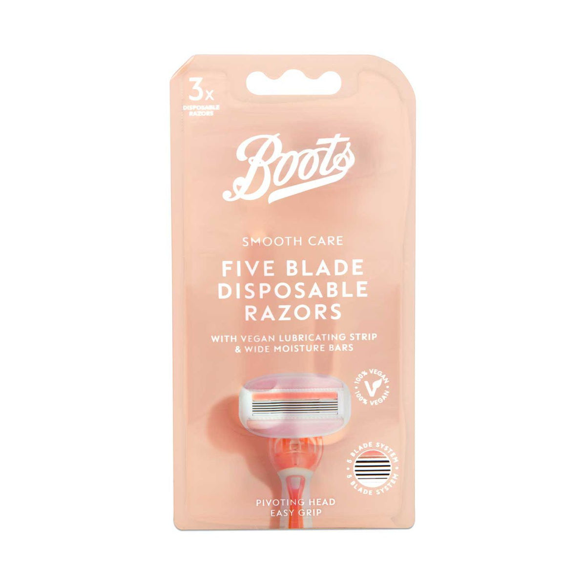 Boots Smooth Care 5 Blade Disposable Razors 3pk, UK version