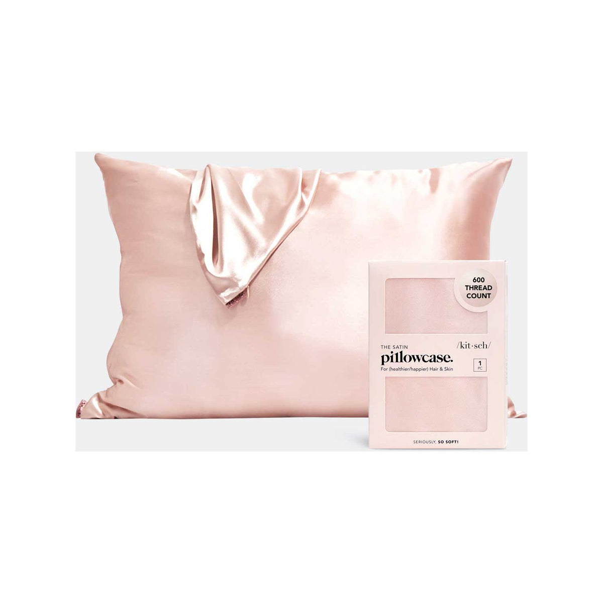 Kitsch satin pillowcase Blush standard size (British brand)