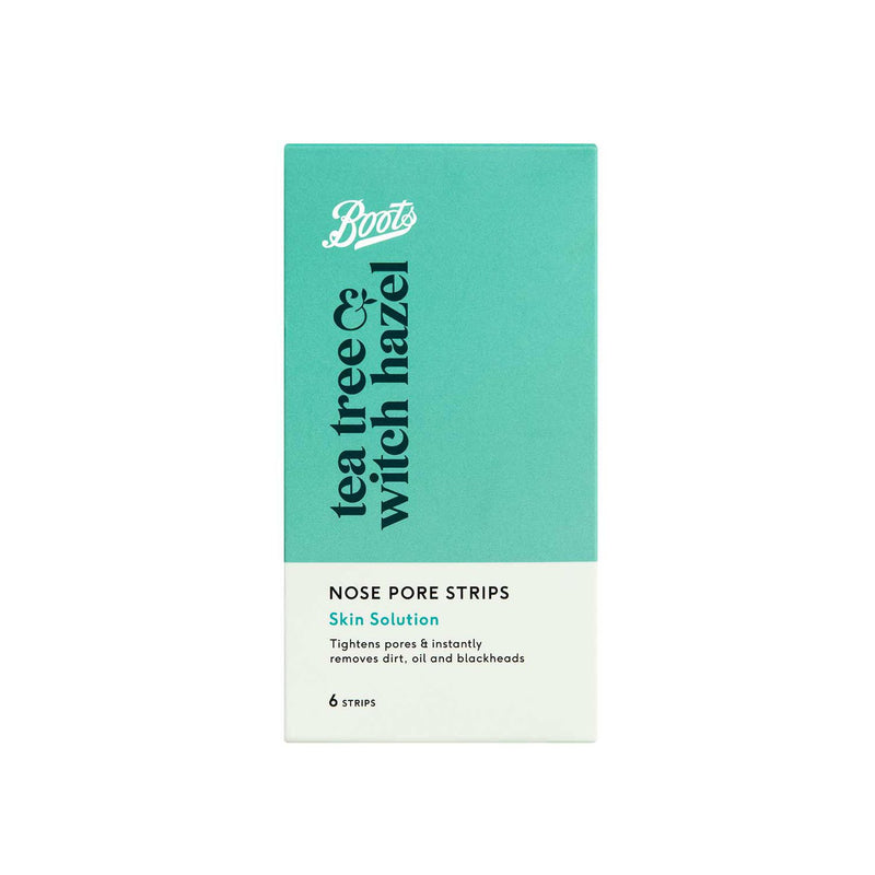 Boots Nose Pore Strips Tea Tree Witch Hazel 6 Strips - British product