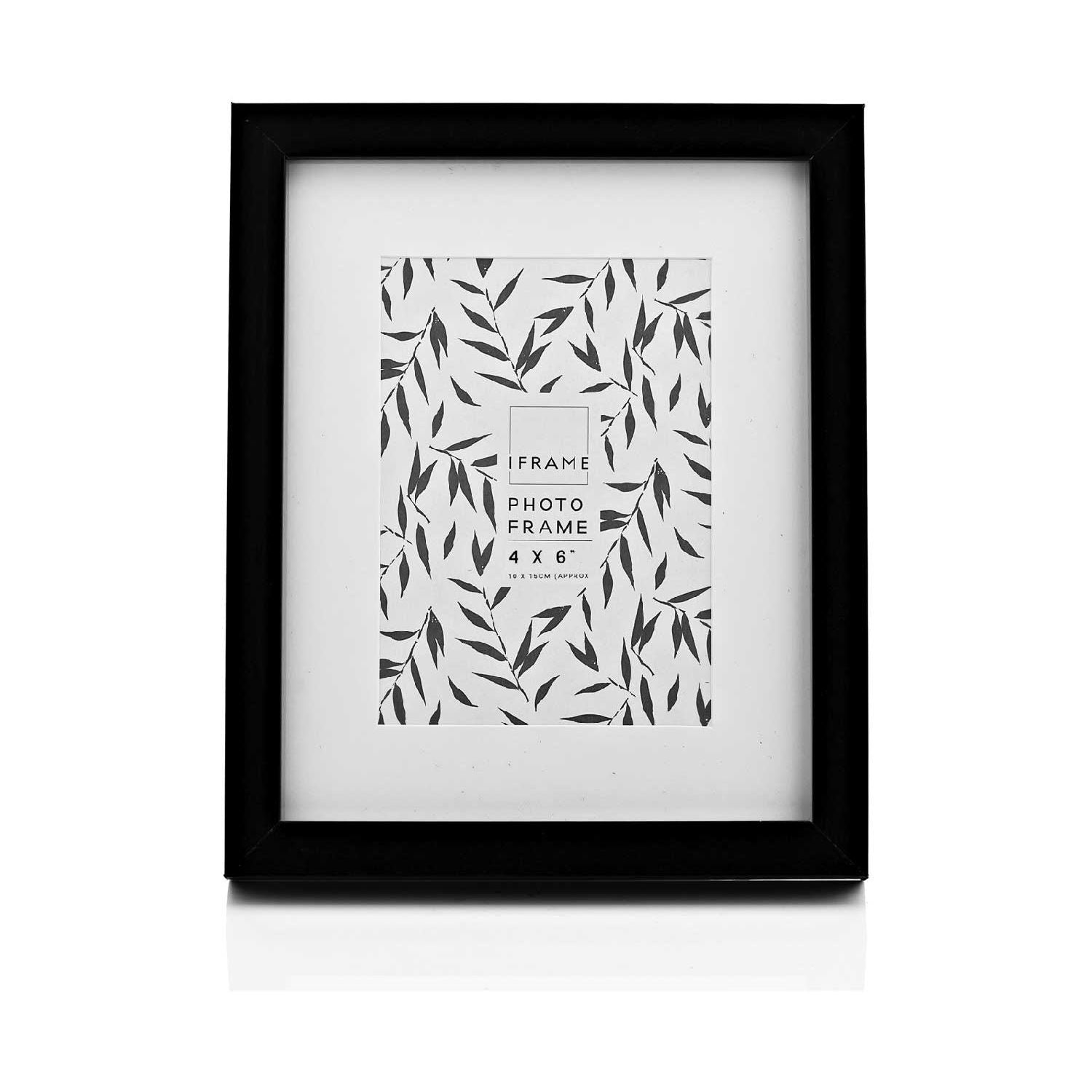 iFrame photo frame solid black wood finish 6x4 (British brand)