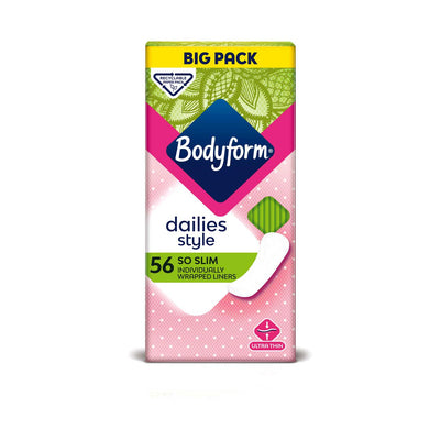 Boots Bodyform Dailies Style So Slim Daglige Innlegg 56 Antall- Kjøp online hos McGrocer