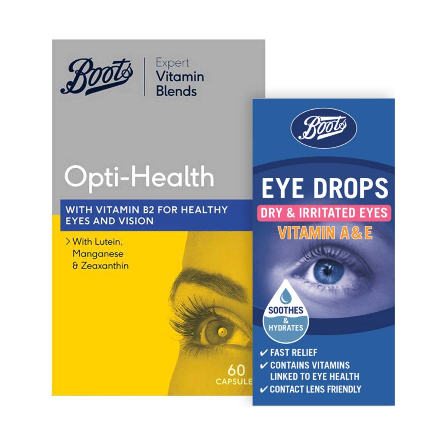 Boots Vitamin & Eyecare Bundle with Vitamins and Drops - British product