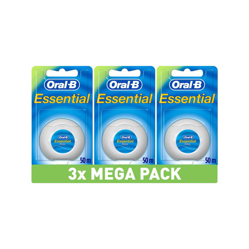 Oral-B Essential floss mint 50m x3, imported from the UK