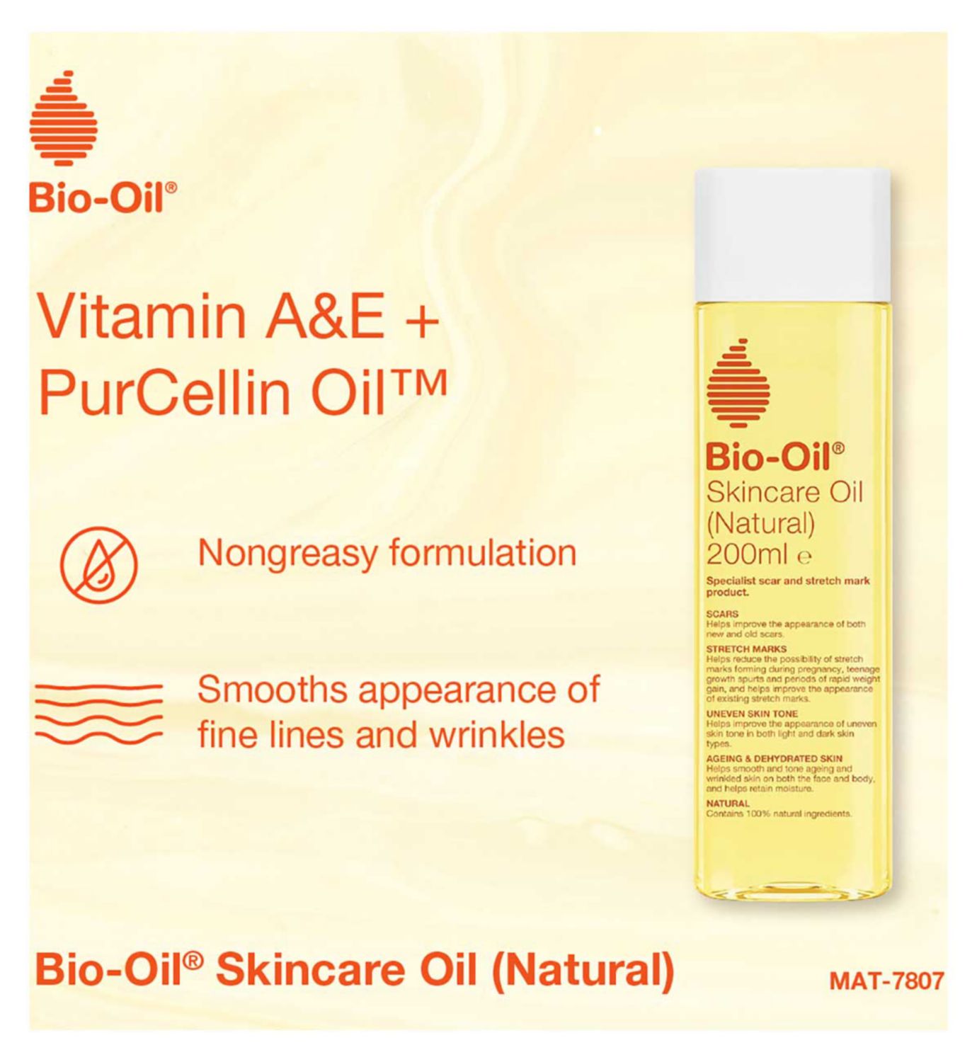 Bio-Oil Natural Skincare Oil 200ml bottle - British product