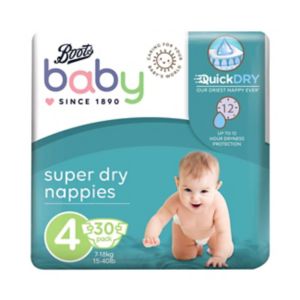 Boots Baby Windeln Größe 4 Maxi 30er Pack - Britisches Produkt