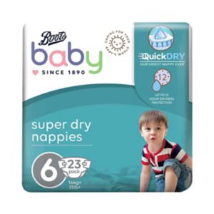 Boots Baby Super Dry Bleier Størrelse 6 23-pakning