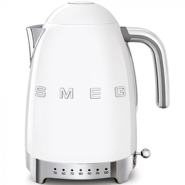 Smeg white kettle KLF04 stainless steel design, imported from the UK