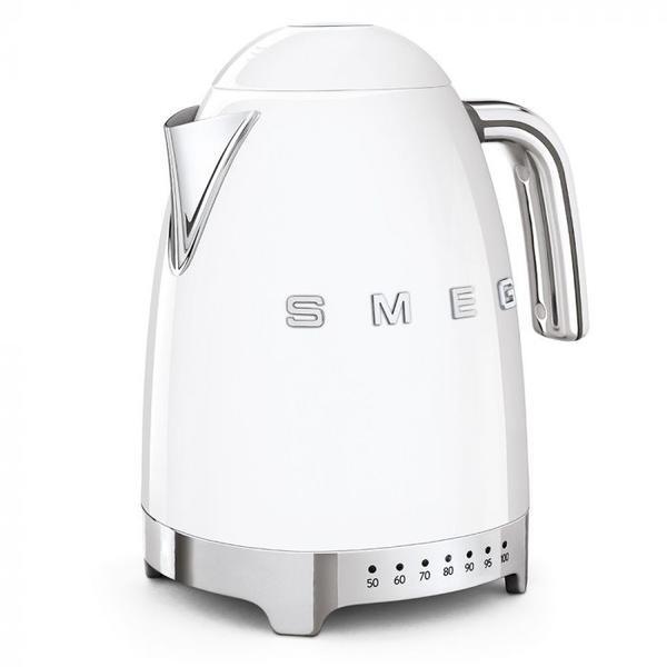 Smeg white kettle KLF04 stainless steel design, imported from the UK