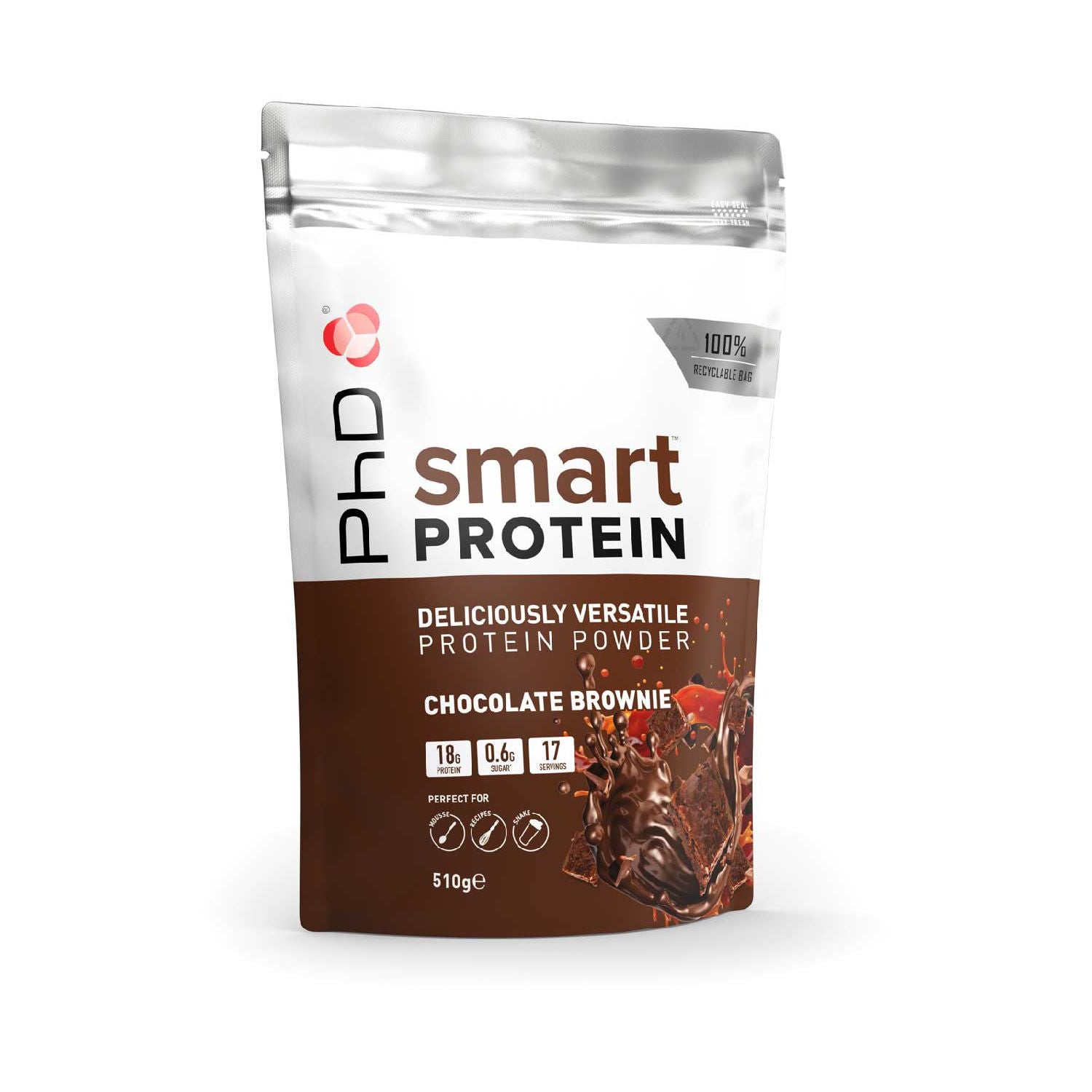 PhD Smart Protein Powder Chocolate Brownie 510g, imported from the UK