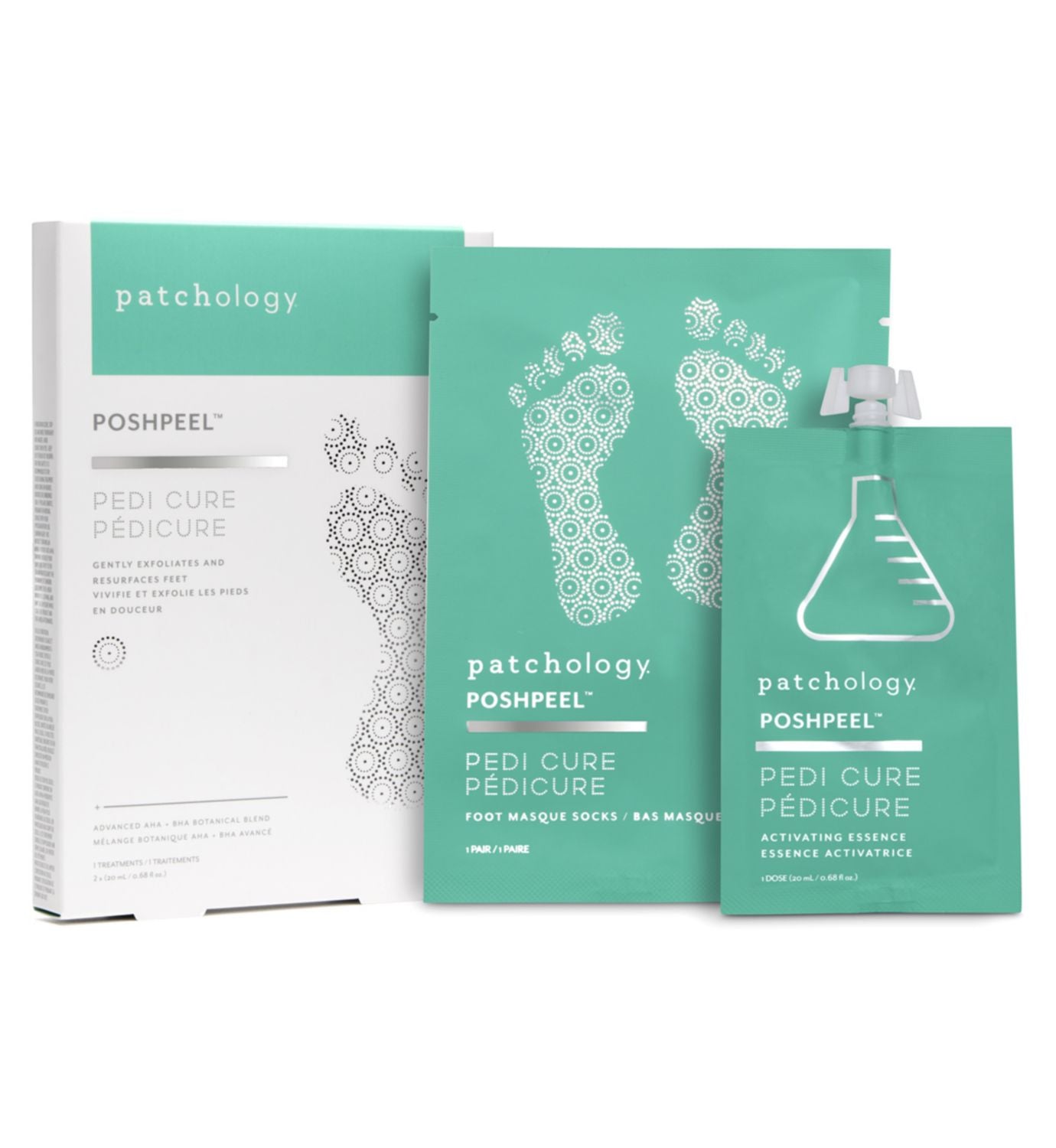 Patchology PoshPeel Pedi Cure foot peel treatment, imported from the UK